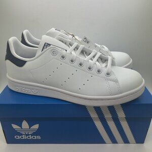 Adidas Stan Smith J Big Kids' Shoes Sneakers White Cloud / Dark Blue H68621 Sz 6
